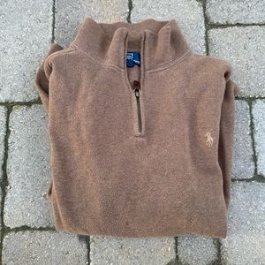 Brown Half-Zip Polo Sweater